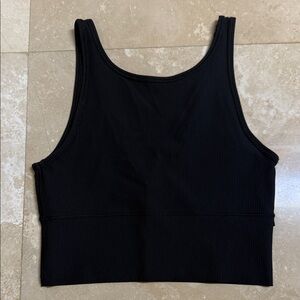 lululemon athletica Black Ribbed Cropped Tank